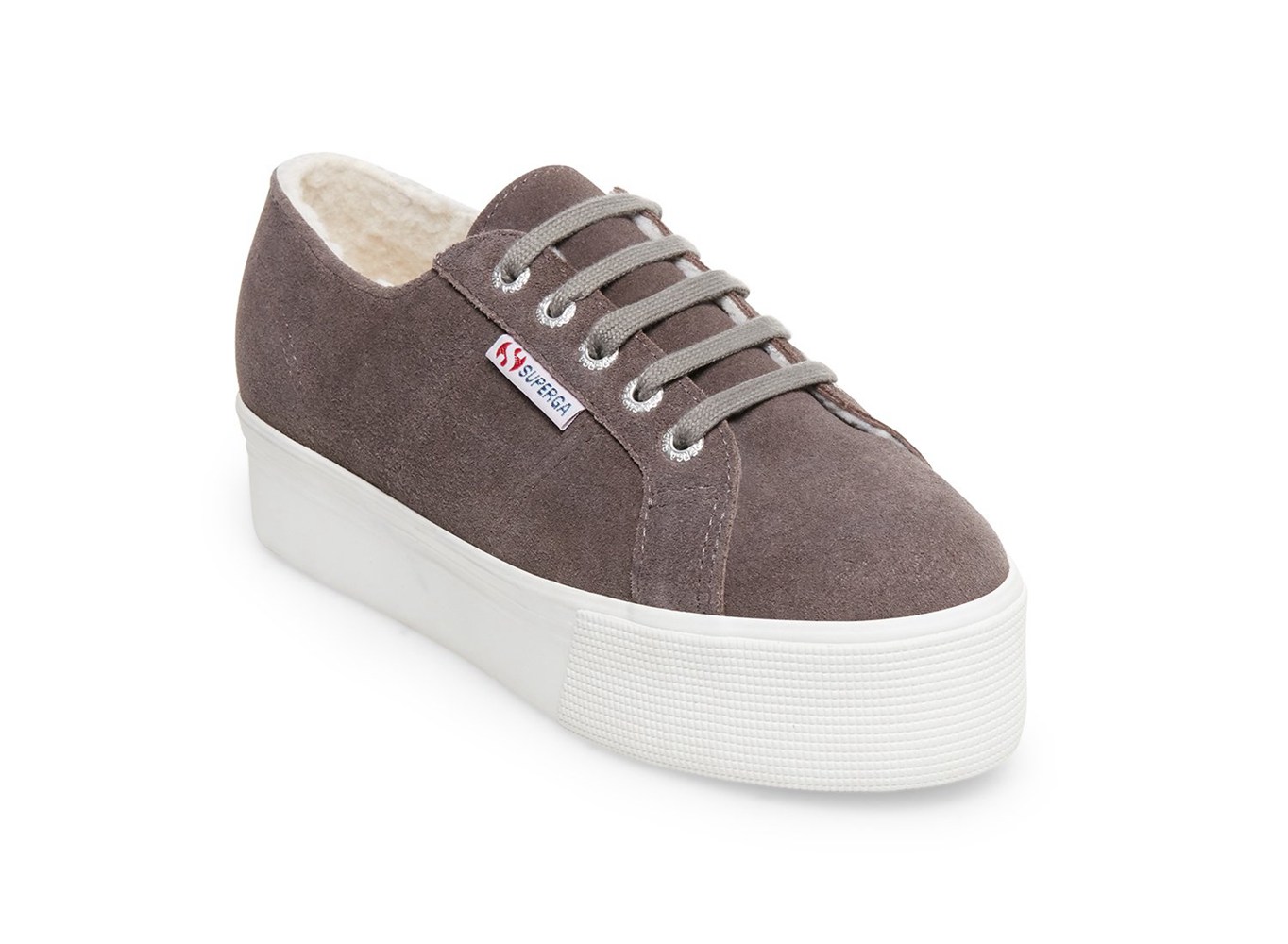 Superga Plataforma Mujer Gris Oscuro - 2790 Suehairyfurw - 123947QSR